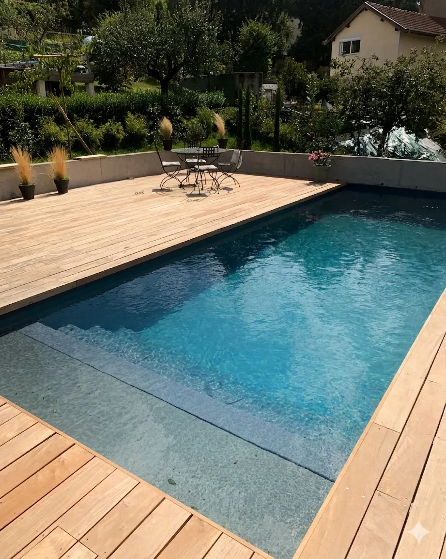 Piscine rénovée en PVC armé à L'Étrat, près de Saint-Étienne dans la Loire — 2022