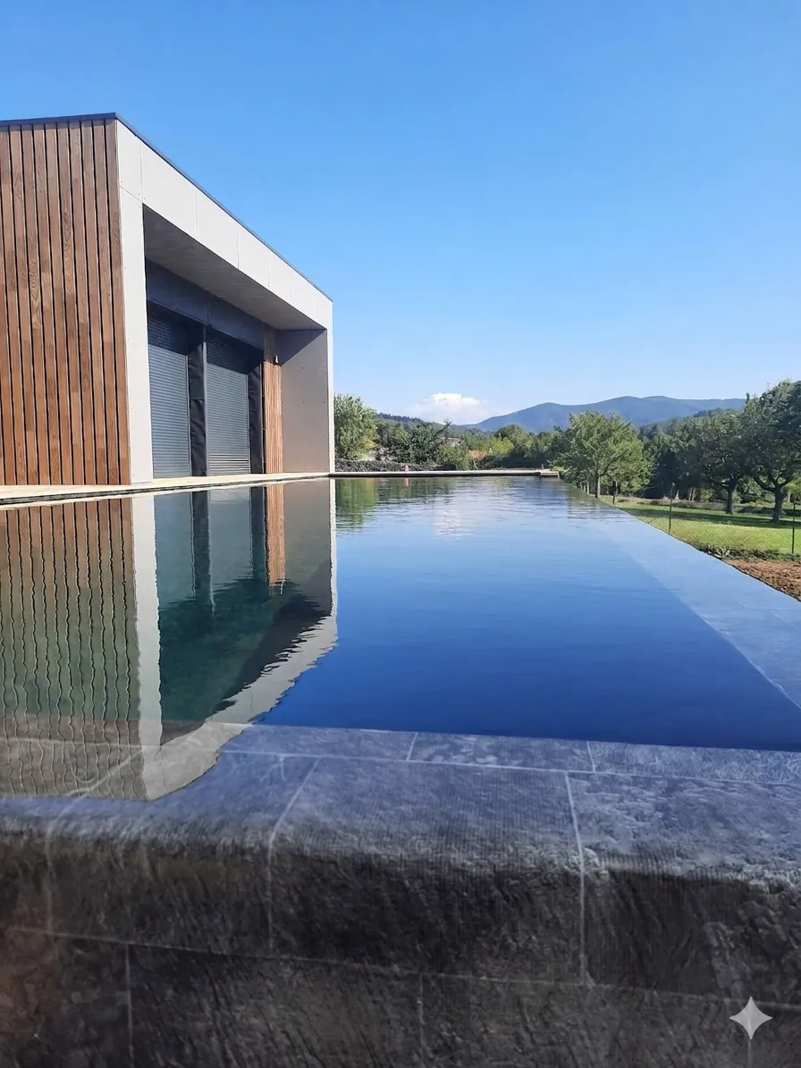 Piscine rénovée après dépose d'un liner usé dans l'ouest lyonnais, Écully (69)